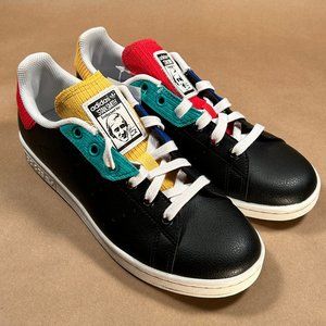 adidas Originals Stan Smith Black Multi Sneakers, New!